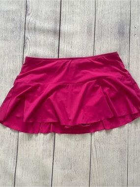Lands End Women's Hot Pink Ruffle Skirt Swim Bottoms Size 12